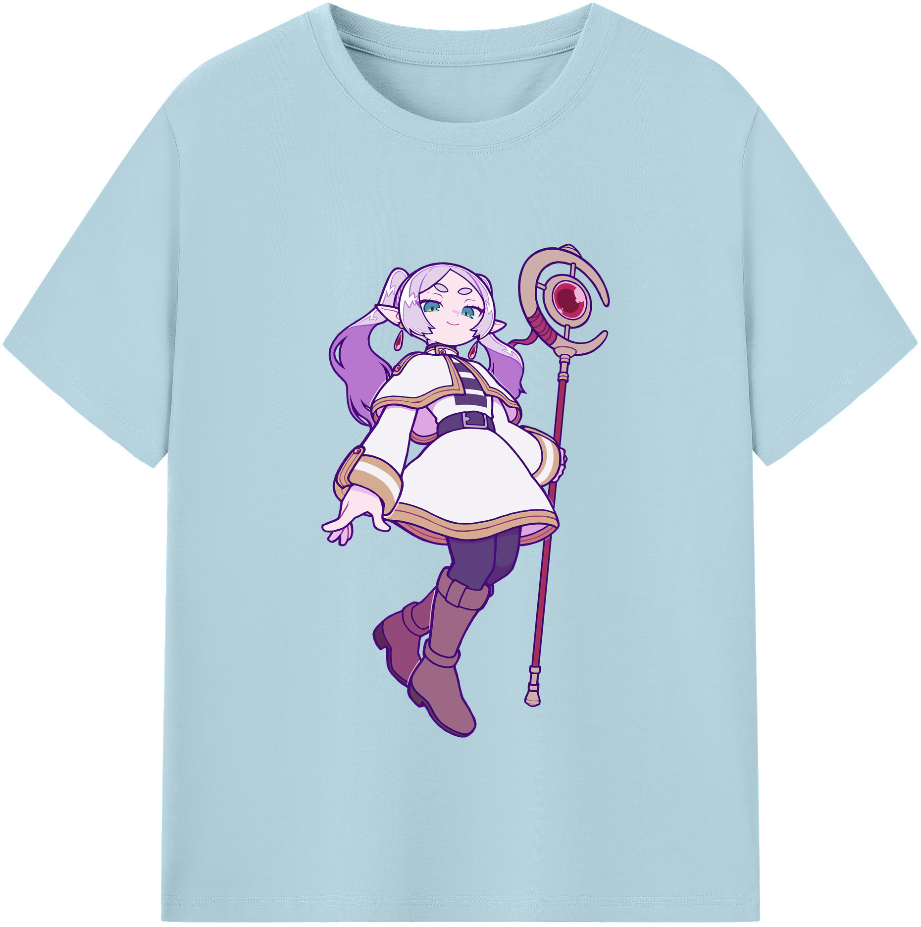 （画像用） 葬送のフリーレン Frieren 綿100％半袖Tシャツ（フロントプリント）